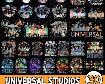 Pacchetto di 30 design PNG degli Universal Studios, PNG Universal, PNG Universal Orlando, Download digitale PNG viaggio Universal, Clipart di viaggio e vacanza