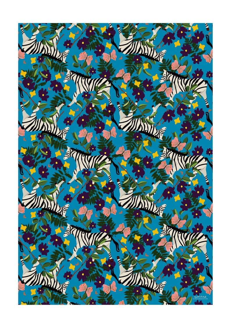 Zebra Wrapping Paper 20 x 29 Etsy