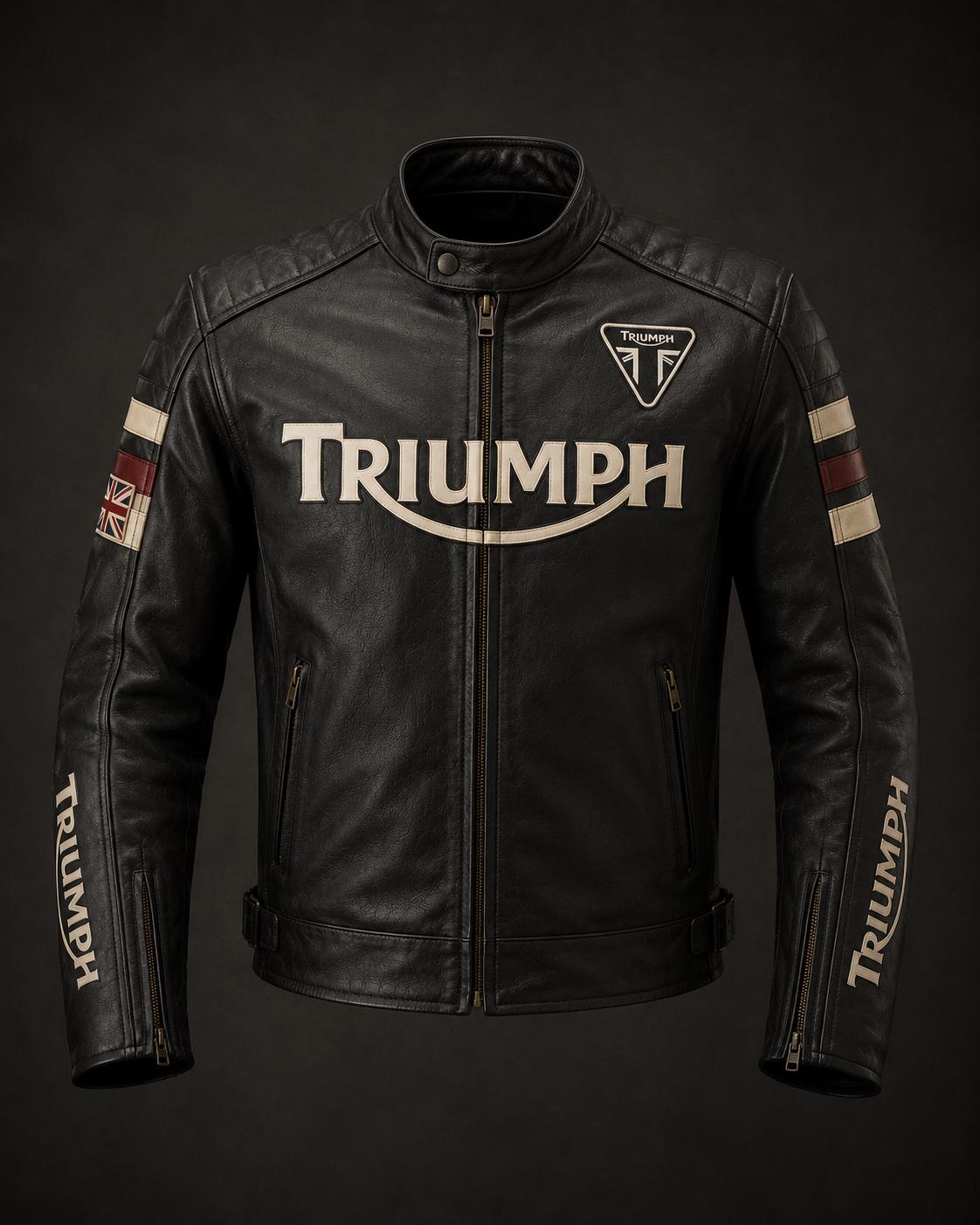 Triumph motorcycle leather jacket - Etsy 日本