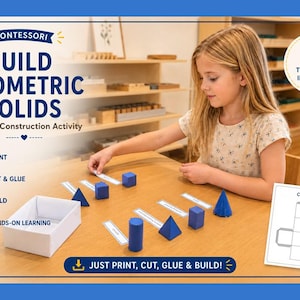 Montessori Geometric Solids Paper Model Templates | Printable 3D Shapes Activity