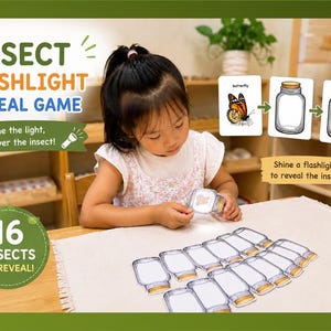 Insect Flashlight Reveal Game | Hidden Picture Printable
