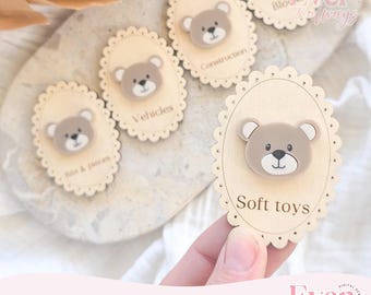 Etiquetas vintage para cajas de almacenamiento Trofast con diseño de osito de peluche en formato SVG/archivo de corte láser (descarga digital)