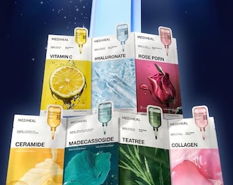 Korean #1 Mask Sheet Set | Mediheal 7-Type Essence Mask Pack | K-Beauty Skincare Gift