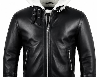 Men's Black B3 Bomber Jacket – Faux Shearling Lined Aviator Flight Coat