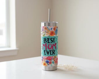 Rhinestone Tumbler "Mom Ever" – 24oz Stainless Steel Insulated Cup