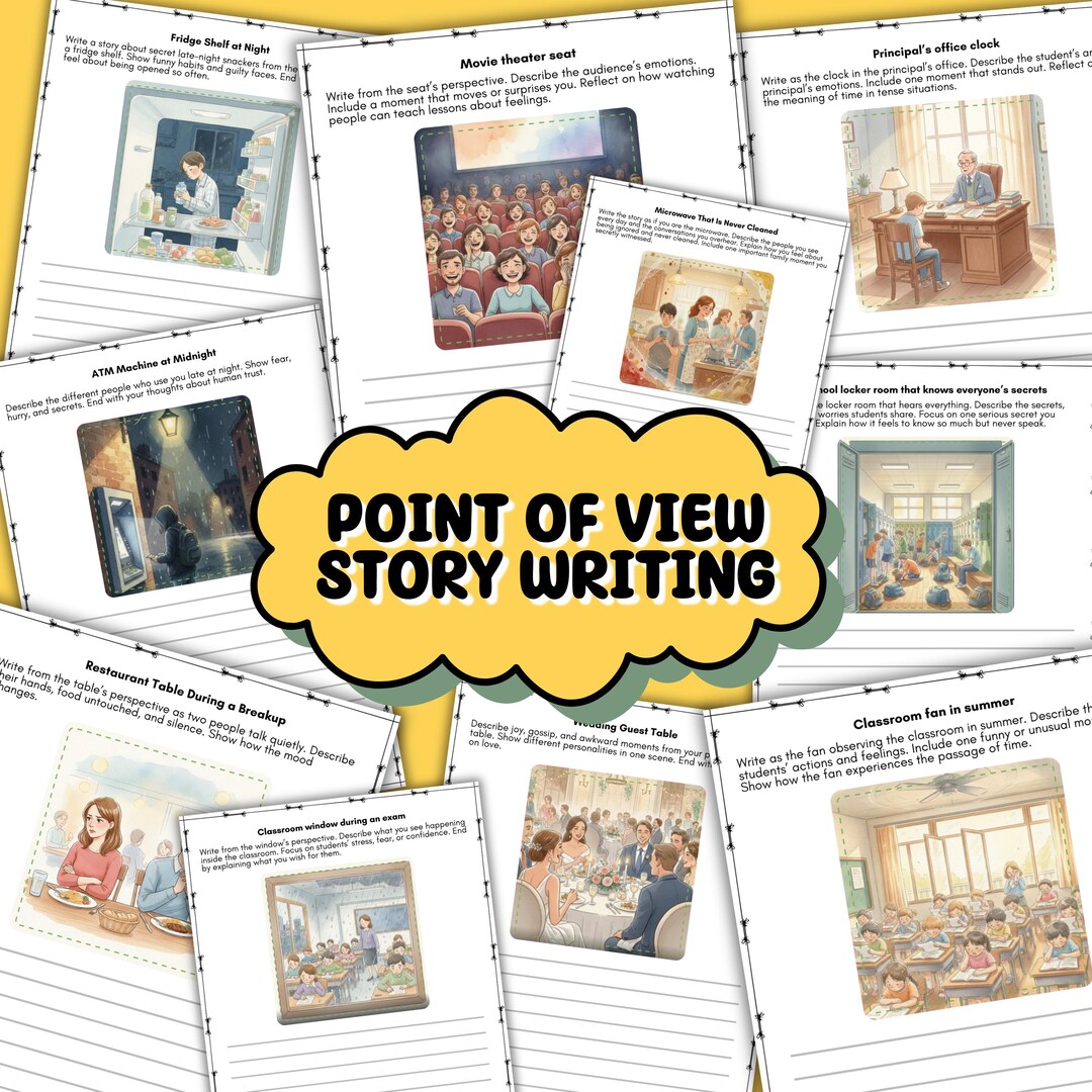 20 Point of View Story Writing Prompts for Middle School | Funny Object ...