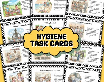 30 Tarjetas de Tareas de Higiene Personal para Niños / Hábitos Saludables de Autocuidado Imprimibles / Actividades de Limpieza y Aseo para el Aprendizaje en Casa (PDF)