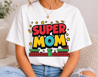 Design ispirato a Super Mamma Mario (Download immediato in formato PNG)