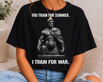 Design per t-shirt da palestra con guerriero greco (download immediato in formato PNG)