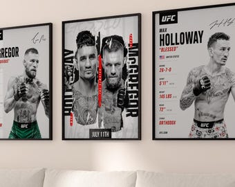 Póster de Conor McGregor vs Max Holloway UFC 329, arte de pared de la clásica pelea UFC 329, decoración de habitaciones