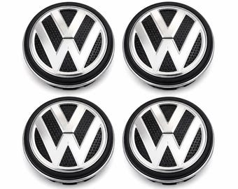 VW Radnabenabdeckung 65mm 4er Set Schwarz | Volkwagen Nabenkappen Golf 7 8 Passat B8 Tiguan T-Roc 5G0601171