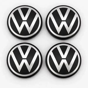 VW Nabenkappen 65 mm Schwarz Set 4 | Radkappen Felgendeckel Golf 8 GTI Tiguan Arteon OEM 5H0601171