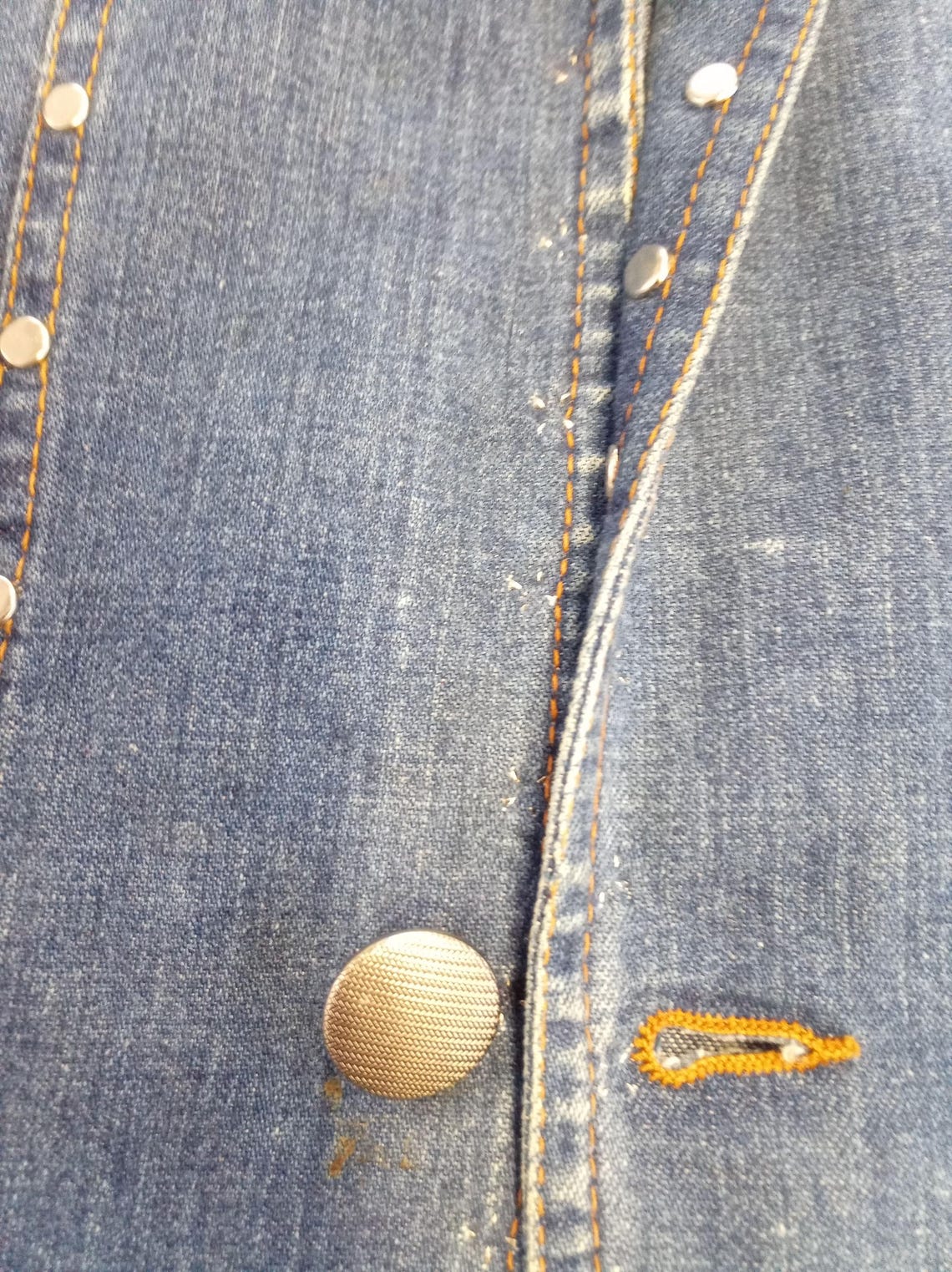 Giacca jeans donna vintage made in italy anni 90 Y2K Upcycled Reworked   TG L, foto 4 di 5