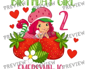 Strawberry 2nd Birthday Girl PNG - Personalized Berry Sweet Two Birthday Sublimation, Custom Name Birthday Girl Design