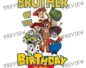 Space Cowboy Toy Birthday SVG, Brother of the Birthday Boy PNG, Cartoon Sheriff Family Matching Digital Download, Playroom Friends