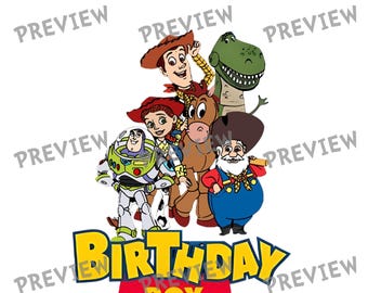 Cowboy and Space Astronaut Birthday Boy SVG PNG EPS | Cartoon Friends Kids Birthday Sublimation Graphic | Classic Childhood Toys