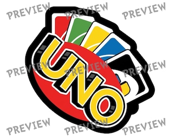 Uno Card Game Digital Download - Retro Colorful Card Logo Svg - Instant Download Png for Sublimation - Classic Game Night Shirt Design