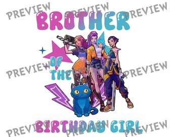 Anime Gamer Girl Brother Birthday Shirt SVG, Retro Gaming Family Matching Digital Download, Cute Blue Cat Birthday Clipart