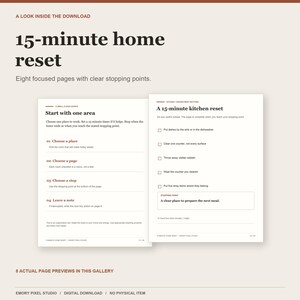 Lista de tareas de limpieza para personas con TDAH / Limpieza del hogar en 15 minutos, 8 páginas imprimibles