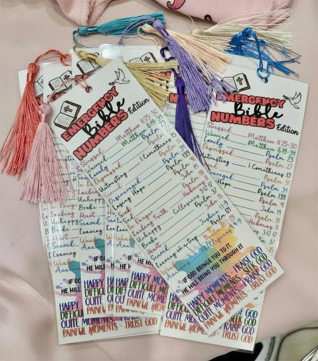 Bible Verse Emergency Number Bookmarks - Etsy
