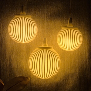 3D gedruckte Leuchtkugel LINEA zum Aufhängen | Deko |Wohnzimmer | Camping | Adapter A1 Stecksystem | Lichtdeko | Geschenkidee