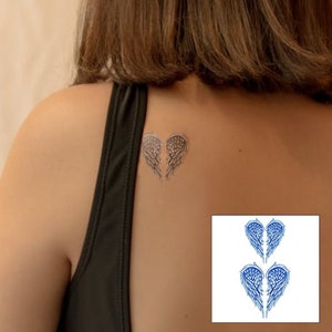 2 vellen | Semi-permanente tatoeage | Engelenvleugels | Gaat tot 2 weken mee | Cadeau-idee | Tijdelijke tattoo | Jagua Henna | Dierproefvrij
