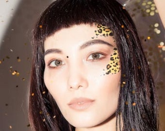 Leopard skin temporary face tattoo x2 copies