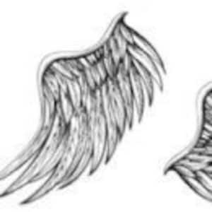 Angel wings set of realistic temporary tattoos pretty Hen Childrens party wrist neck back arm guardian angel 2 copies image 2