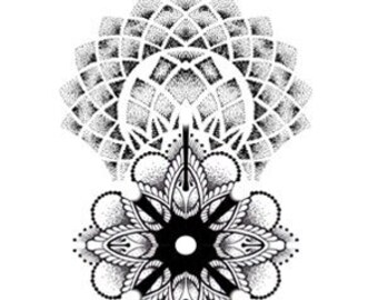 Geometric Arm Shoulder temporary tattoo A5 - Realistic - Large - Fast shipping