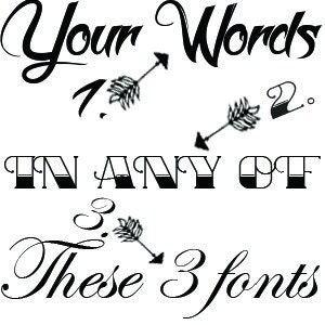 Custom Font Temporary Tattoos: Personalized Word Art, Hen Party Favors