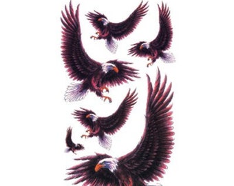 Sheet of flying Eagle temporary transfer tattoos Halloween  19 x 9 cm  _ Highest quality die cut FAST SHIPPING