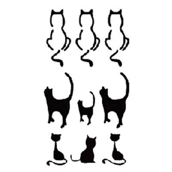 Tatouages temporaires d'Halloween de silhouette de chat 10x6cm für das kostüm de visage habiller les bras ou le poignet Expédition rapide