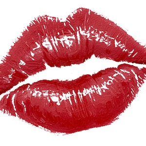 Lipstick Kiss Temporary Tattoo: Pop Star Inspired Red Lip Prints - 4-Pack
