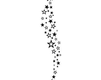 Rihanna geïnspireerd Falling Stars tijdelijke tattoo door Inkwear *Hoge kwaliteit Die Cut Transfer & Skin Safe*