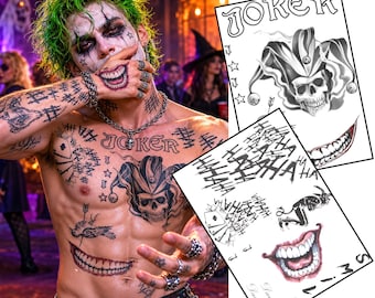 アメリカ☆フェイスタトゥー☆男の子編。ハロウィン The Joker Smile Hand | Temporary Tattoo | SFX Make Up - Etsy 日本