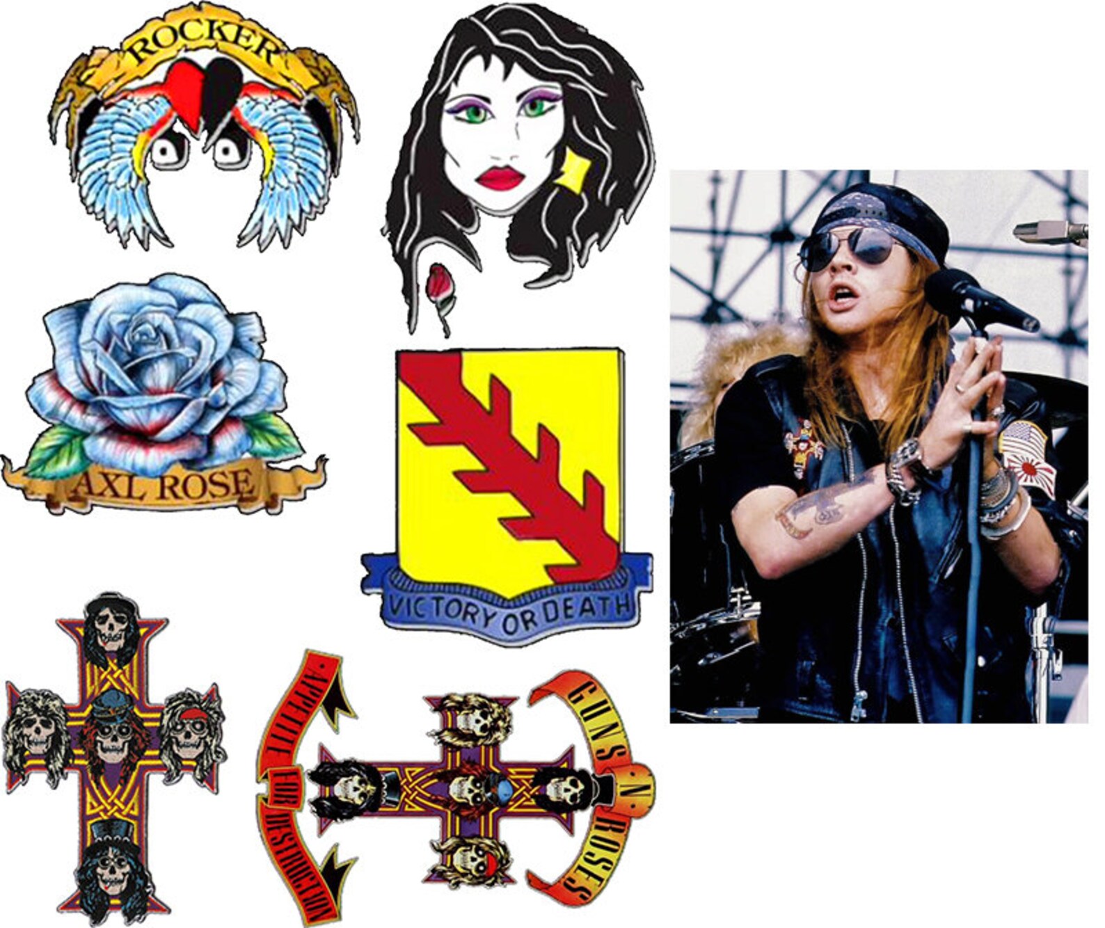 Axl Rose Tatuajes falsos imagen 0.