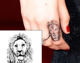 6 copies of a Finger Lion Temporary Tattoo. | Temporary |Transfer| HAND tattoos | Cruelty free| Super cool - Fast Shipping