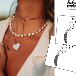 Semi-Permanent Tattoo | 1 tattoo + 1 FREE  | Birds of a feather tattoo  | Lasts 1 to 2 weeks |Temporary Tattoo | SAFE Herbal Inks |