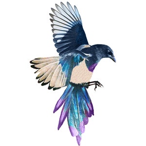 Magpie Temporary Tattoo 3 copies *Premium Quality Die Cut Transfer & Skin Safe* - Fast Shipping