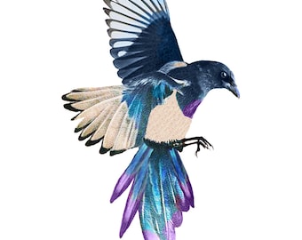 Magpie Temporary Tattoo 3 copies *Premium Quality Die Cut Transfer & Skin Safe* - Fast Shipping