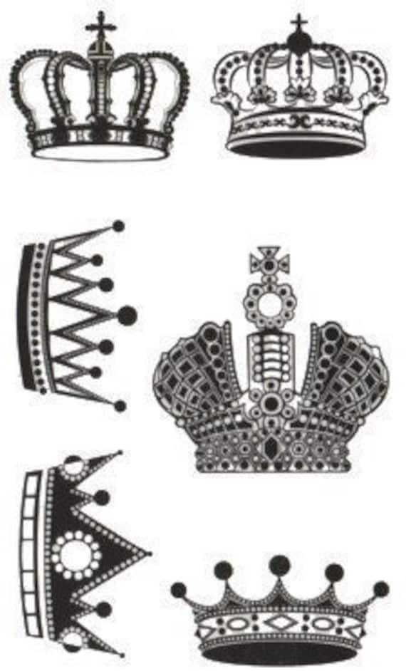 Sheet of 6 Regal Crown Temporary Tattoos Kings and Queens | Etsy