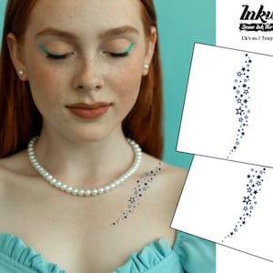 Semi-Permanent Tattoo | 1 tattoo + 1 FREE  | Falling stars | Lasts 1 to 2 weeks | Fool Friends | Temp Tattoo | SAFE Herbal Inks | 12 x 3.5cm