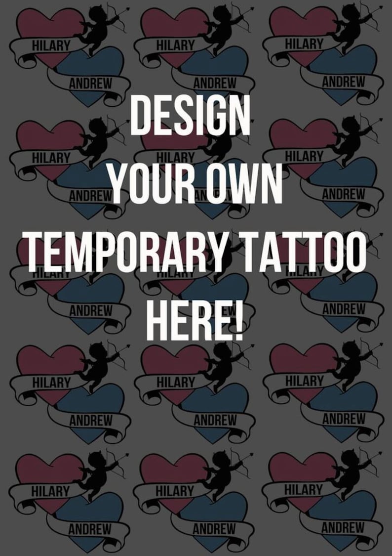 Design your own temporary tattoos A4 Sheet Full Of Custom Temporary Tattoos. Send us your own design Fast Shipping image 1