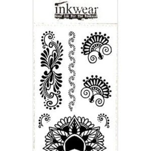 Black Hand Temporary Tattoo Set like Henna 10x6cm