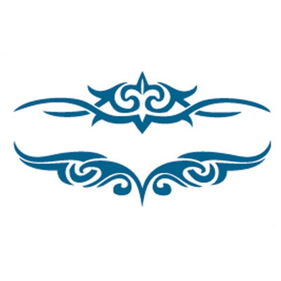 Blue Tribal Back Temporary Tattoo: Realistic Body Art (2-pack) - Etsy