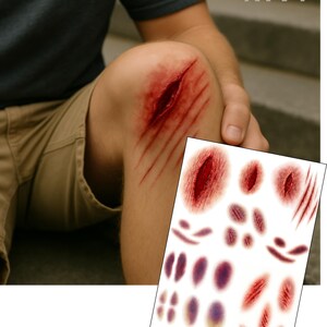 Ultra-realistic SFX Wound and Bruise Temporary Tattoo Set for Film, TV ...
