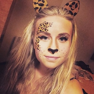Lively Leopard Tattoo, Instant Facepaint Transfer Tattoo 2 copies