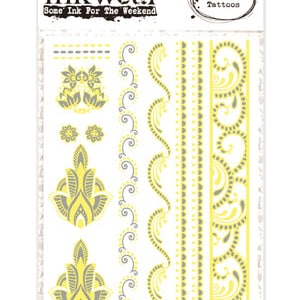 Metallic Gold & Silver Henna Temporary Tattoo A6 Set