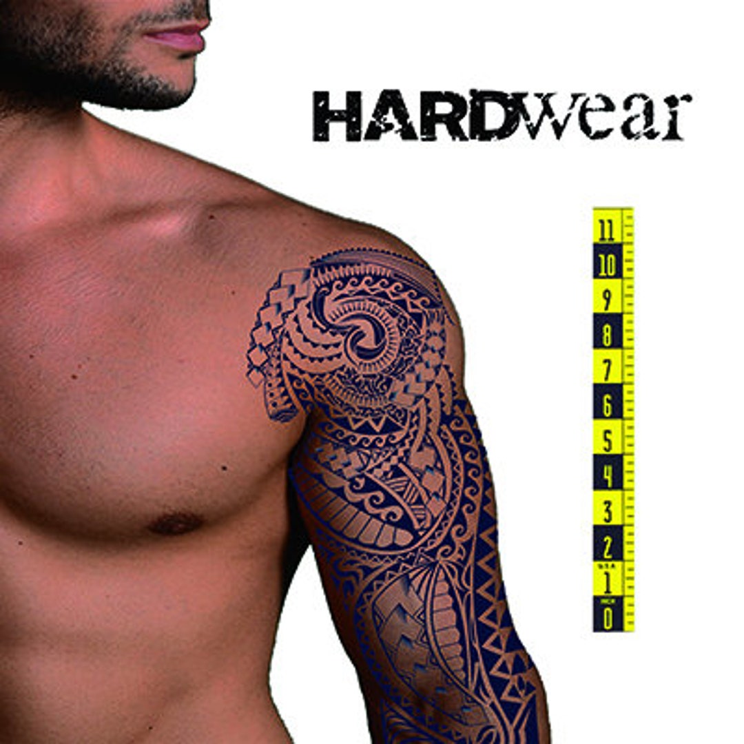 Tribal XL Sleeve Semi Permanent Tattoo - Etsy Tribal XL Sleeve Semi Permanent Tattoo - Etsy