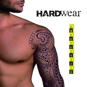 Tribal Sleeve Semi-Permanent Tattoo: XL Lasts 2 Weeks